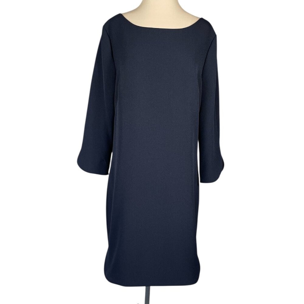 Vince Camuto Navy Blue Sheath Dress 3/4 Sleeve, Size 14